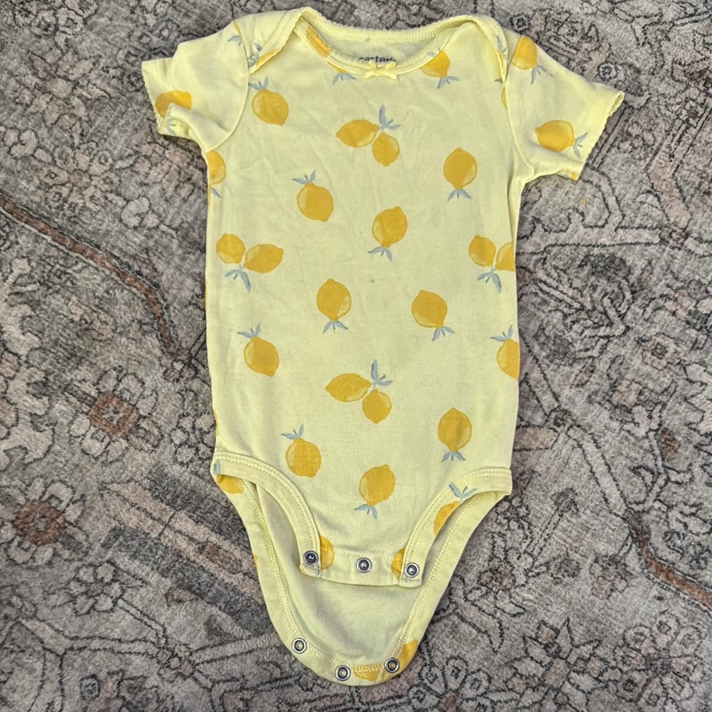 Lemon Print Yellow Kids One Piece
